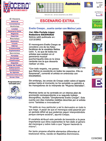 Rita López de El Vocero entrevista a Bellio